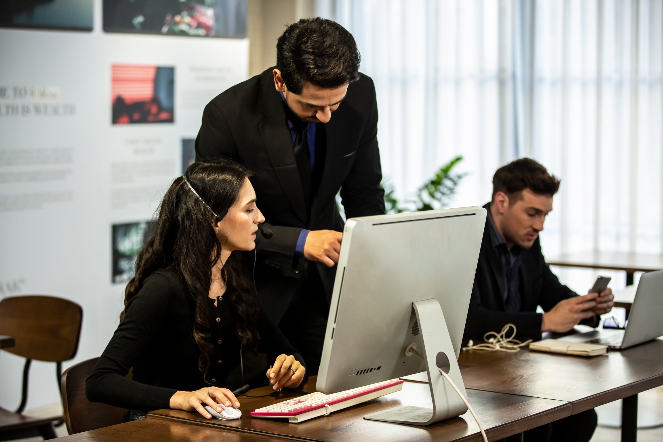 Supervisor Assisting Call Center Agent